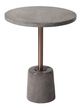 StyleCraft Podium Perch Gray Concrete Round Accent Table with Bronze Base-0