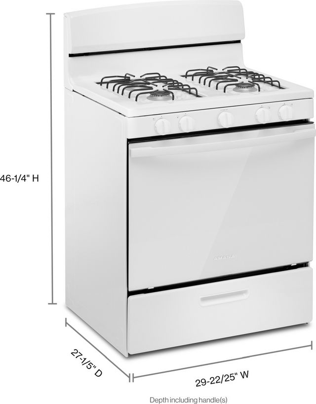 Amana® 30" White Freestanding Gas Range-2