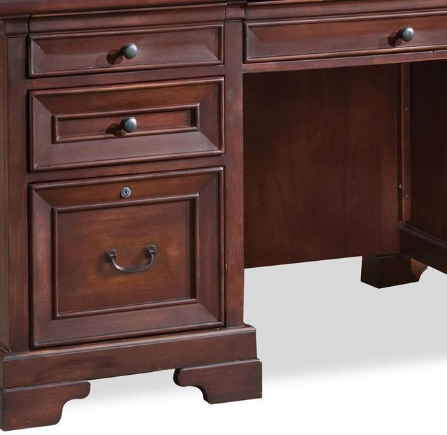 aspenhome® Richmond Brown Burgundy 66" Executive Desk-3