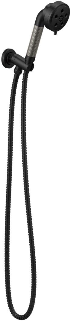 Brizo Litze® Matte Black/Brilliance® Luxe Steel® Wall Mount Handshower with H2Okinetic® Technology-0