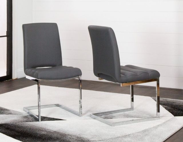 Cramco Dana Charcoal Gray/Chrome Dining Side Chair-2