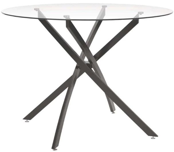 Signature Design by Ashley® Pharwynn Glass Top Dining Table with Black Base-0