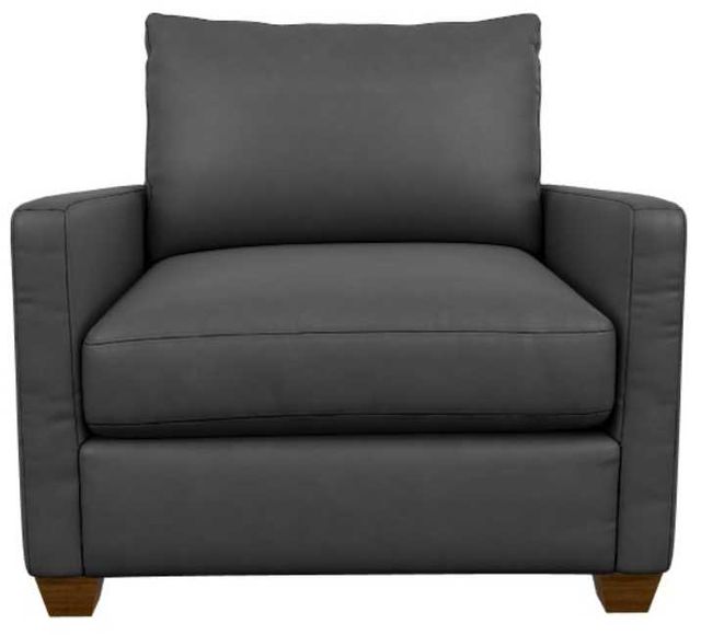 La-Z-Boy® Wilmette Navy Leather Chair and a Half-1