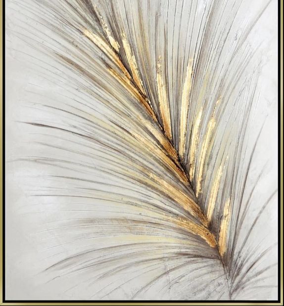 Classy Art Style 7 Hand Painted Textured Canvas with Foil Wall Art-1