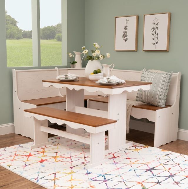 Linon Clover Cottage White Caramel Nook-1