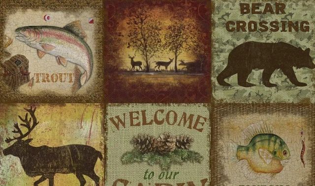 Classy Art Lodge Collage by Jean Plout Wall Art-1
