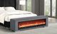 Furniture of America® Elnath Gray Bench with Visual Wood Log Fireplace-1