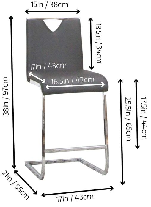 Cramco Dana Charcoal/Chrome Counter Stool-3