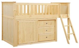 Homelegance Bartly Natural Twin Low Loft Bunk Youth Bed with Dresser Homelegance Bartly Natural Twin Low Loft Bunk Youth Bed with Dresser