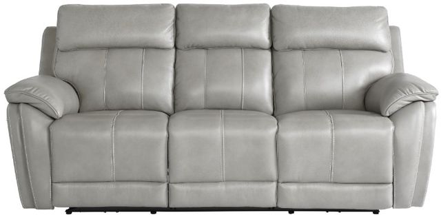 Bassett® Furniture Club Level Levitate Nickel Leather Power Reclining Sofa-1