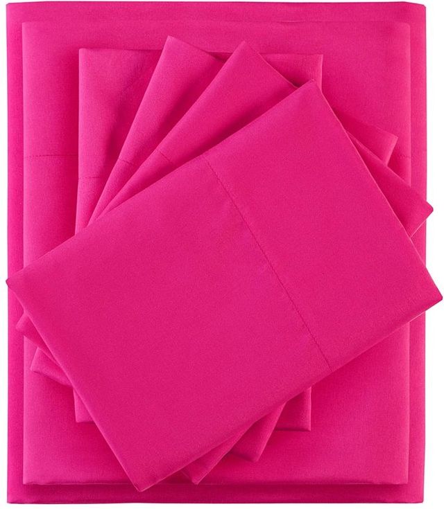 Olliix by Intelligent Design Pink Queen Microfiber Sheet Set with Side Storage Pockets-0