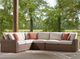 Signature Design by Ashley® Angel Island 4-Piece Beige/Brown Fabric/Wicker L-Shape Outdoor Sectional-1