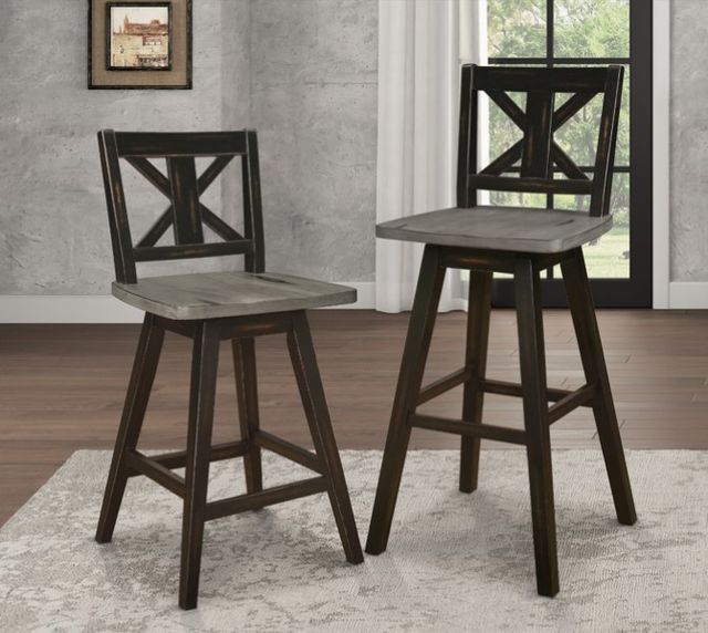 Homelegance® Amsonia Black Sand/Distressed Gray Pub Height Chair-1