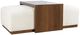 Jofran Inc. Hudson Brown/White Cocktail Ottoman with Casters-1