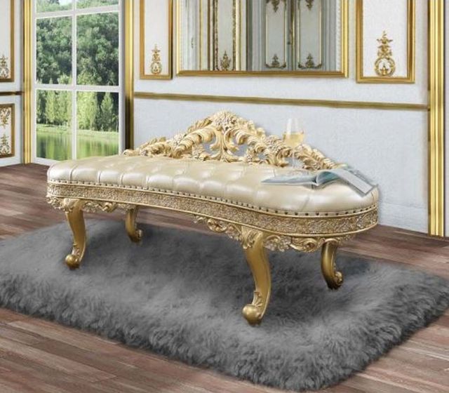 ACME Furniture Cabriole Gold Bench-1