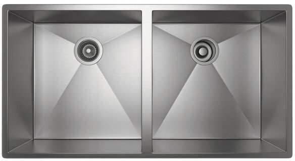 Rohl® Brushed Stainless Steel Double Bowl Kitchen Sink-0