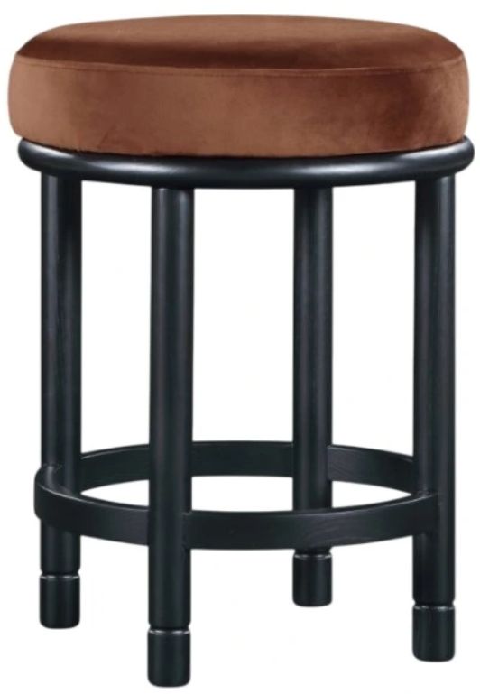Meridian Furniture Monette Cognac/Black Upholstered Counter Stool-0