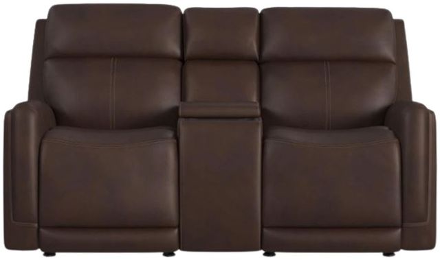 Flexsteel® Alister Burnt Umber Power Gliding Recliner Loveseat with Console-3