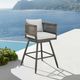 Armen Living Alegria 2-Piece Gray Aluminum/Rope Outdoor Swivel Counter Stool Set-1