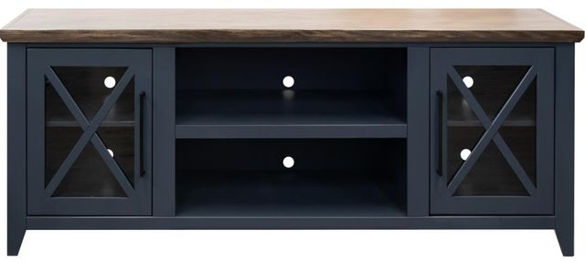 Legends Home Ithaca Blue Denim/Bourbon 66" TV Console-0
