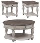 Liberty Furniture Magnolia Manor 3-Piece Weathered Brown Occasional Table with Antique White Base Sets-0