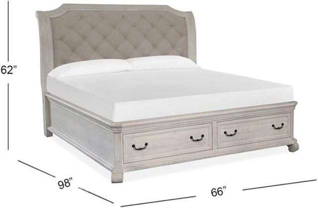 Magnussen Home® Bronwyn Alabaster Upholstered Queen Sleigh Storage Bed-2