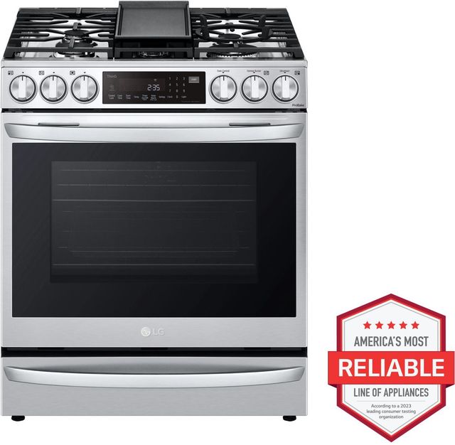 LG 30" PrintProof™ Stainless Steel Slide-In Gas Range-1
