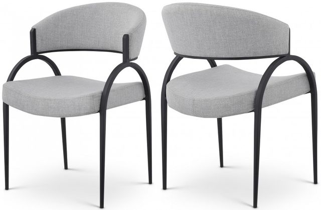 Meridian Furniture Privet Grey/Matte Black Dining Chair-3