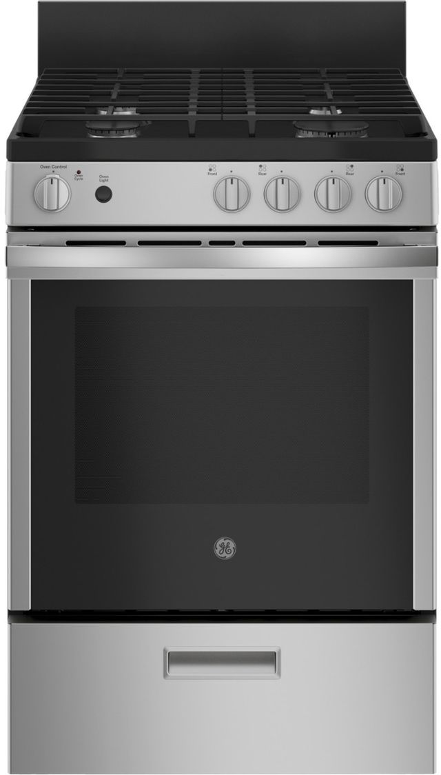 GE® 24" Stainless Steel Freestanding Gas Range-0