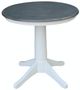 John Thomas Furniture® Dining Essentials Heather Gray 30" Round Dining Table with White 30" Transitional Pedestal Base -0