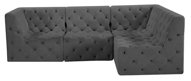Meridian Furniture Tuft 4-Piece Grey Modular Sectional Set-0