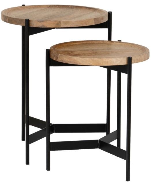 Powell® Eggleston Black/Natural Nesting Tables-0
