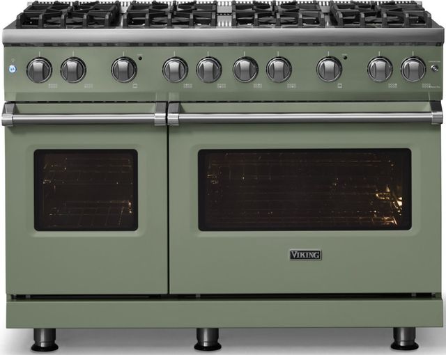 Viking® 5 Series 48" Eucalyptus Pro Style Gas (LP) Range with Polished Chrome Trim-3