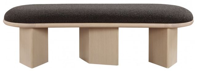 Meridian Furniture Wilshire Brown/Natural Upholstered Bench-1