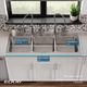 Elkay Lustertone® Classic Lustrous Satin 54" x 22" x 10-1/8" 2-Hole Triple Bowl Drop-In Sink-4