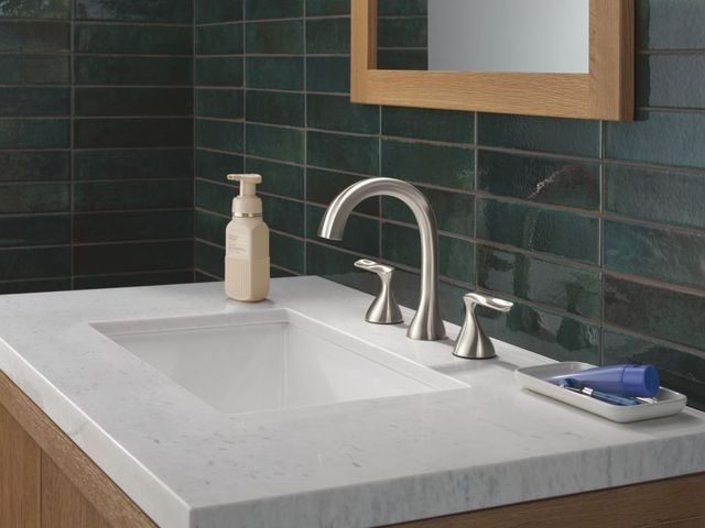 Delta Bonacci™ Lumicoat® Stainless 2-Handle Widespread Bathroom Faucet-1