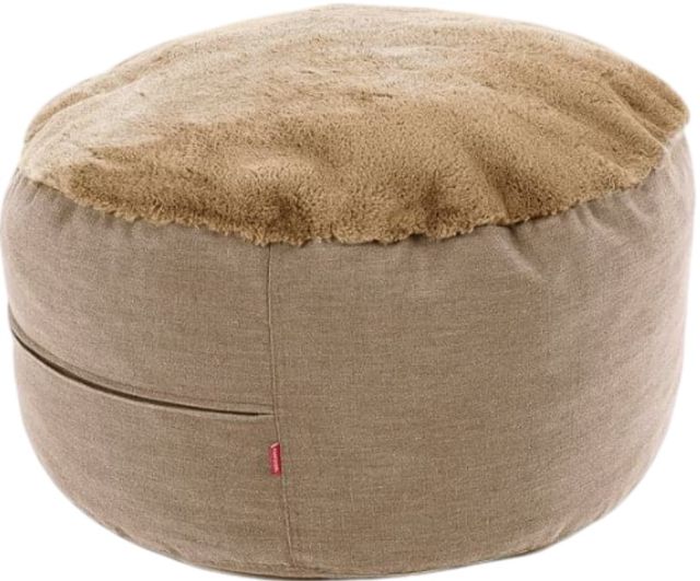 CordaRoy's® Nest Beige Bunny Fur Pouf Footstool-0
