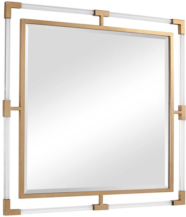 Uttermost® Balkan Metallic Gold Leaf Square Mirror-3