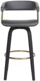 Armen Living Topanga Gray/Black Swivel Counter Stool-1
