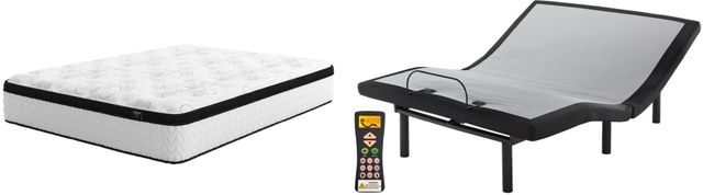 Sierra Sleep® by Ashley® Chime 2-Piece 12" Hybrid and Best Adjustable Base Queen Mattress Set-0