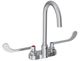 Elkay Chrome 4" Centerset Exposed Deck Laminar Flow Faucet with 5" Gooseneck Spout and 6" Wristblade Handles-0