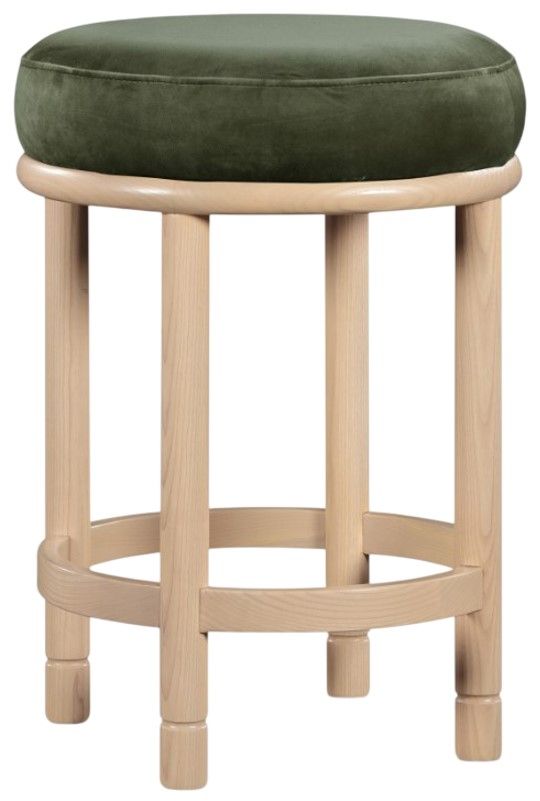 Meridian Furniture Monette Green/Natural Upholstered Counter Stool-0