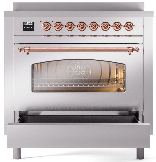 Ilve® Nostalgie II Series 36" Stainless Steel Pro Style Induction Range-3
