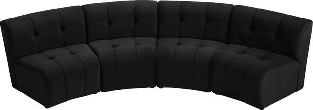 Meridian Furniture Limitless 4-Piece Black Velvet Modular Sectional-3
