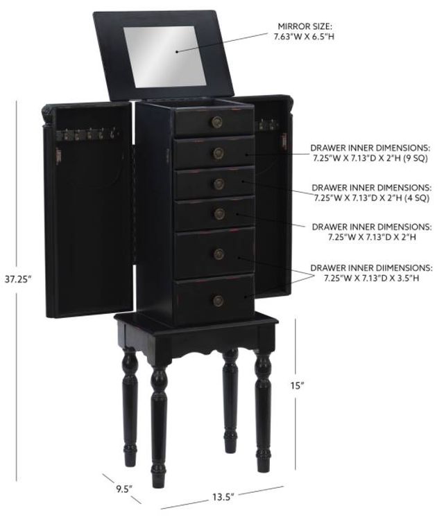 Powell® Ollie Black Jewelry Armoire-2