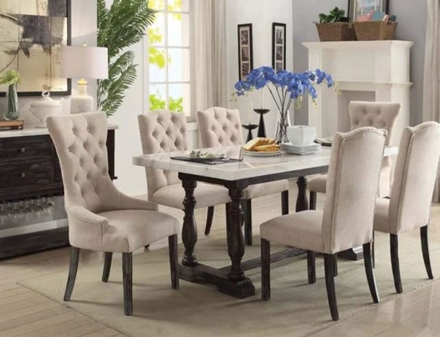 ACME Furniture Gerardo Beige/Weathered Espresso Arm Chair-1