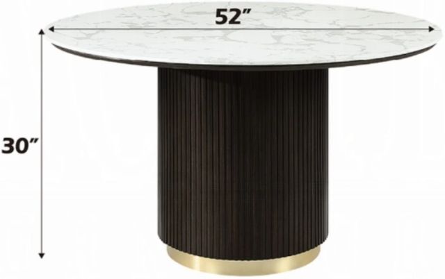 ACME Furniture Clayten White Round Dining Table with Espresso Base-3