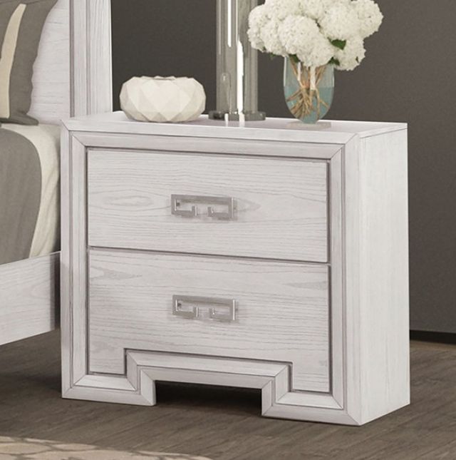 Furniture of America® Basilone 4-Piece Rustic White Queen Bedroom Set-3