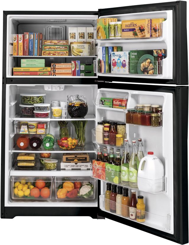 GE® 33 in. 21.9 Cu. Ft. Black Top Freezer Refrigerator-2