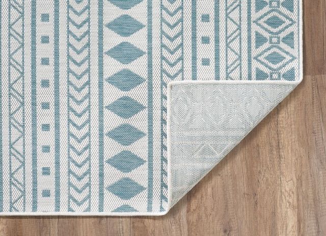KAS Rugs Provo Aqua/Ivory Natural 5'x8' Area Rug-2
